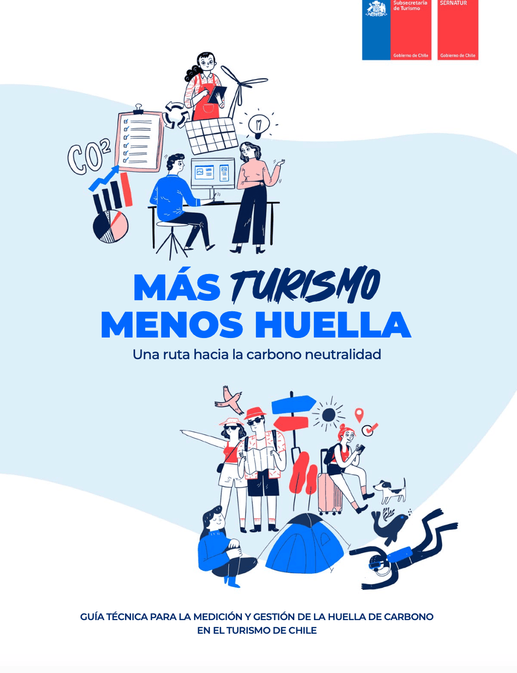 Portada de la guía Más Turismo, Menos Huella de la Subsecretaría de Turismo